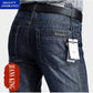 Jeans Men's Spring and Summer Thin Section Straight Casual Business Plus Size High Waist Trousers