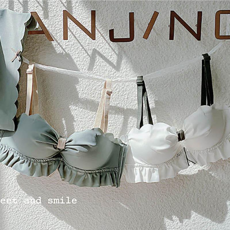 Girls Underwear Flat Chest Special Adjustable Detachable Shoulder Straps No Steel Ring Soft Upper Support Breathable Gather Stereotyped Bra