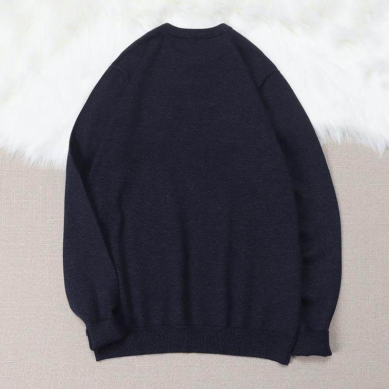 Spring, Autumn and Winter Men's Handsome Round Neck Solid Color Warm Sweater Slim Long Sleeve All-match Bottoming Shirt