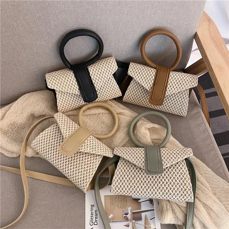 Mini Bag Women Casual Woven Shoulder Bag Handbags Small Capacity Vintage Wristlet Crossbaby Bag