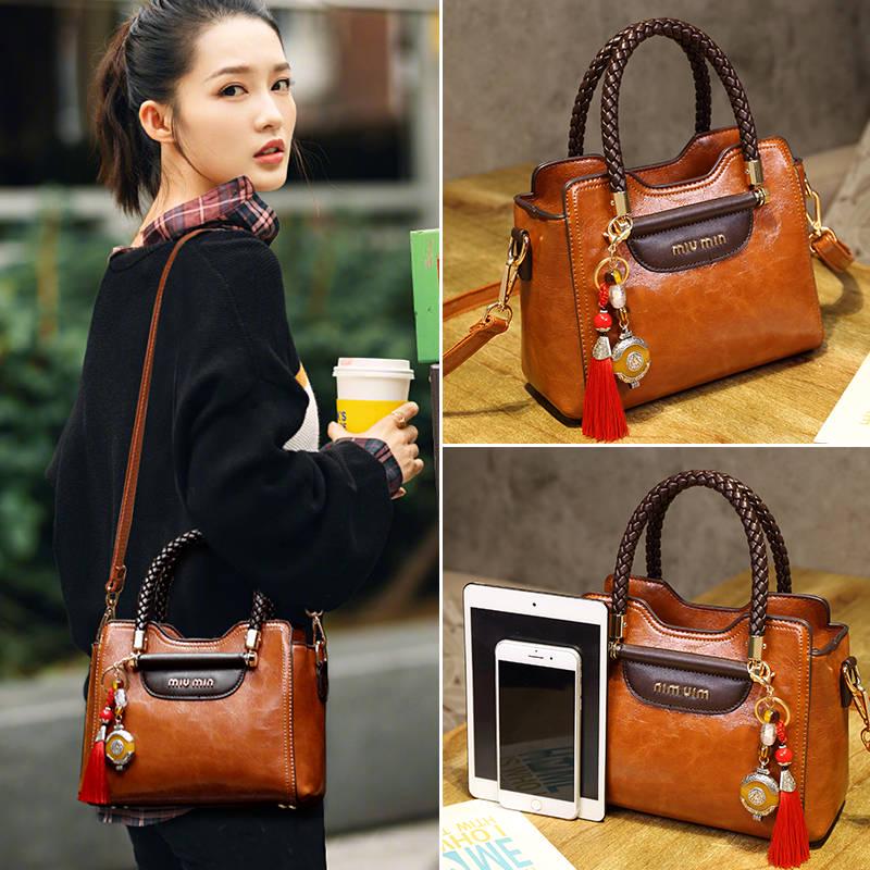 Leather Retro Women's Bag Vintage Women Shoulder Bag Crossbody Bag Messenger Handbag