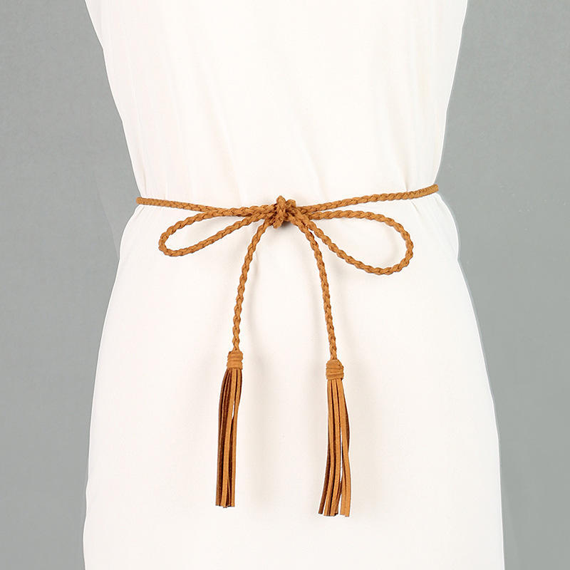 Womens Belt Style Candy Colors Hemp Rope Braid Belt Female Belt For Dress