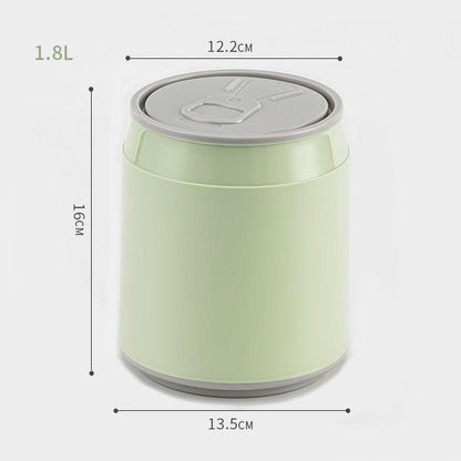 Press Type Desktop Trash Can Mini Cute Desk Small Storage Bin Household Bedroom Bed Bedside Waste Paper Basket