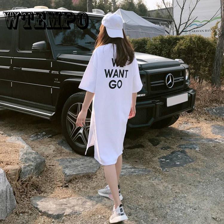 Women's Dress Print Half Sleeve Long Solid Dress T-shirt Loose Leisure Summer Dresses