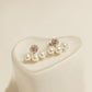 Fashion Popular Diamond Three Pearl Earrings Korean Version of The Ear Ear Ear Jewelry
