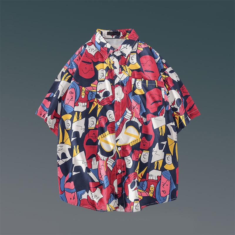 Summer Short-sleeved Shirt Hawaiian Beach Vacation Loose Five-point Sleeve Shirt