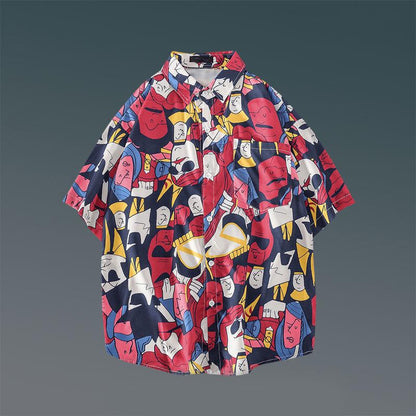 Summer Short-sleeved Shirt Hawaiian Beach Vacation Loose Five-point Sleeve Shirt