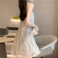 Tutu Sequins Shiny  Women's Summer Vest Dress Sleeveless Round Neck Knee-length Daily Wear Home Dating Party