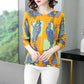 Autumn  Winter Vintage Printed O-Neck Sweater Long Sleeve Pullover Loose Plus Size Wool Blend Sweater Women Knitwear Female Knit Jumper Tops