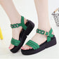 Summer Bright Diamond Flat Sandals Casual Women's Sandals Platform Non-slip Wedge Sandals Flat Student Women's Shoes