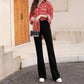 Black Wide-leg Pants Girls Flared Pants Spring and Summer Thin High-waisted Thin Straight Loose Casual Pants