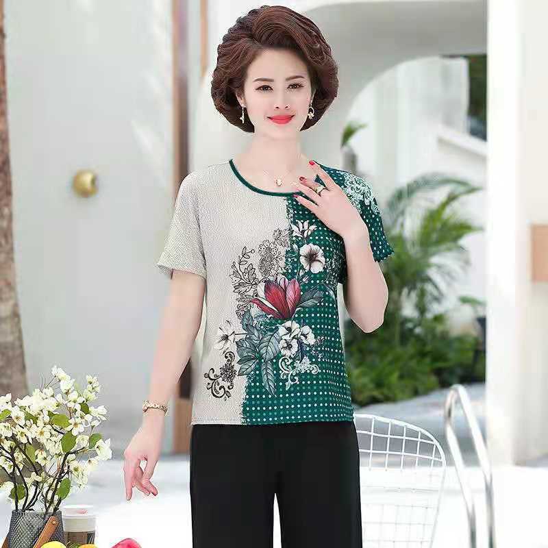 Ice Silk Top Women's T-shirt Plus Size Women's Spring and Summer Bottoming Shirt Women Loose and Thin Casual T-shirt