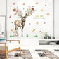 Nordic Elk Cartoon Wall Sticker Room Background Decoration Removable watercolour  painting wallpaper