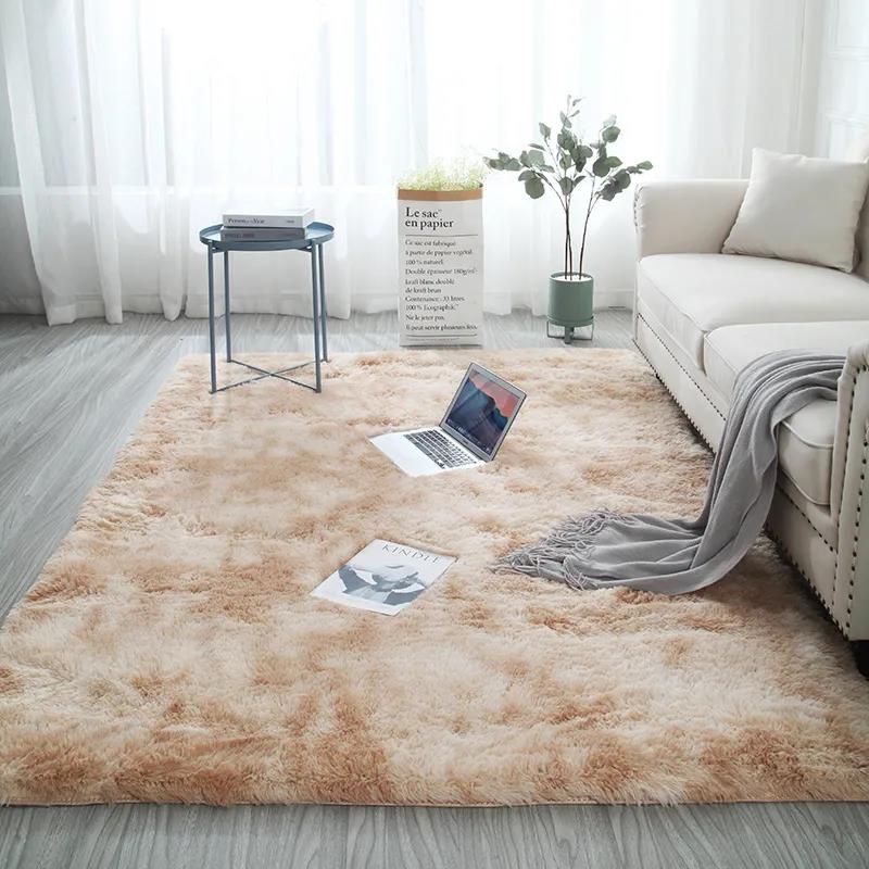 Living Room Long Hair Tie-dye Carpet Coffee Table Blanket Home Modern Minimalist Bedside Bedroom Carpet