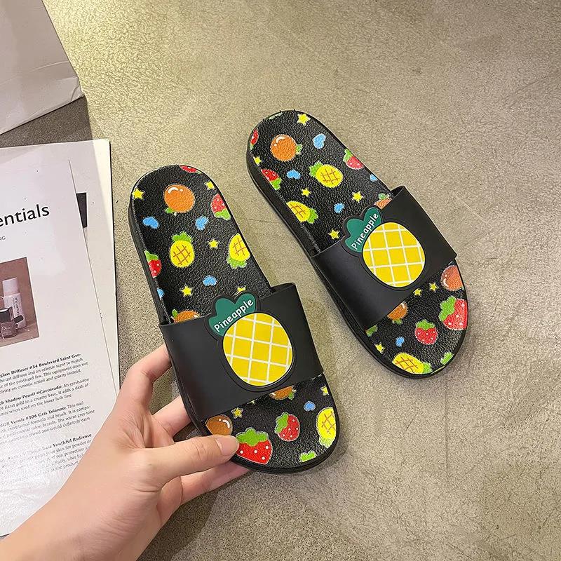 Slippers Women Summer Outing Non-slip Korean Cartoon Cute Home Slippers Soft Bottom Comfortable Shoes Women