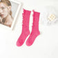 Fall/winter Socks Women's Ripped Pure Cotton Socks High Tube Tailoring Pile Socks Solid Color Knitted Socks