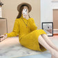 Spring and Autumn New Style Plus Velvet Padded High-neck Over-the-knee Sweater Women Loose Mid-length Knit Sweater and Long Dress