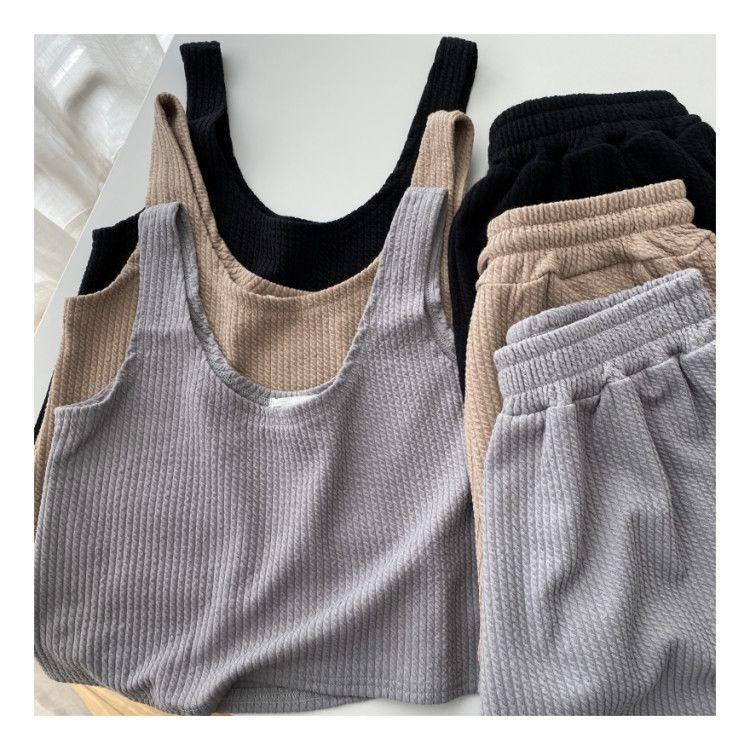 Women's Summer Comfortable Loose Casual Suit New Vest Shorts Two-Piece Suit