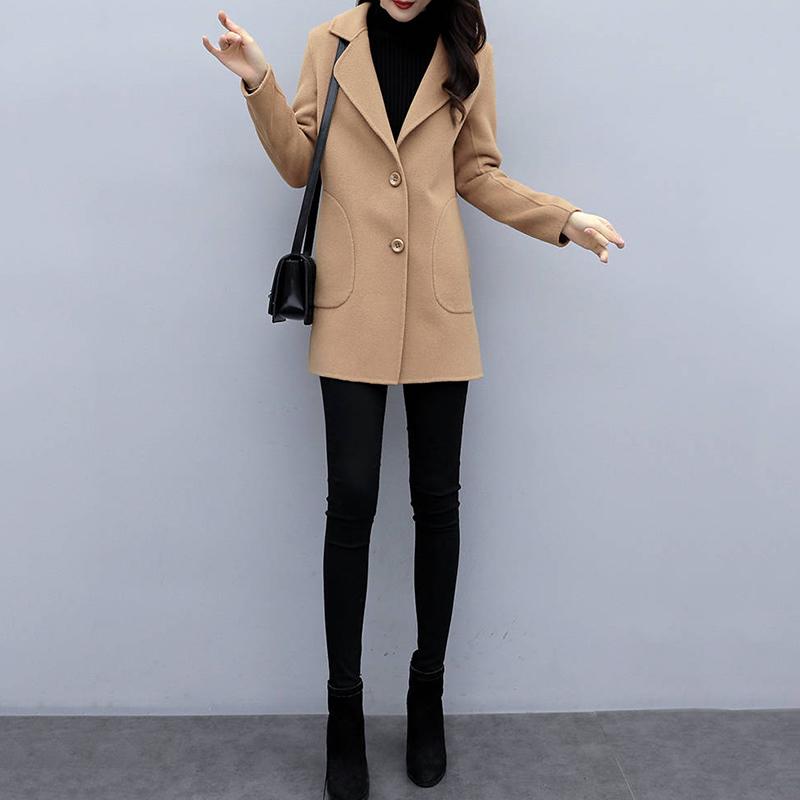 Woolen Coat Long Slim Blend Outerwear 2019 Women Overcoat Wool Coat Autumn Winter Jacket Clothes
