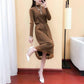 Knitted Long Lace Thick Sweater Dress Large Size Women Over Knee Loose Bottoming Knitwear