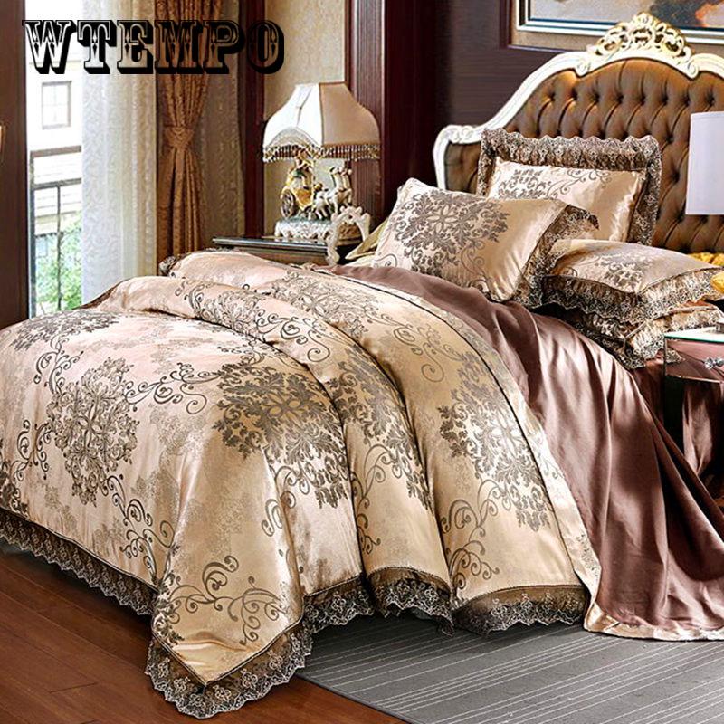 Jacquard Bedding Set King Queen Size Duvet Cover Set Bed Linen Bed Sheet Set Bedclothes
