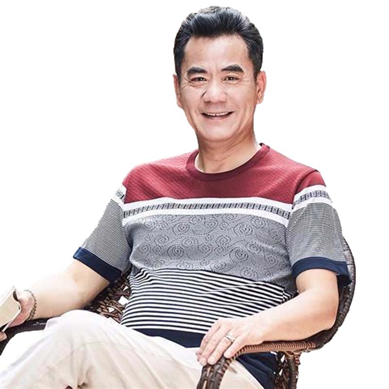 Summer Short-sleeved T-shirt Middle-aged Men's Round Neck Shirt Bottoming Shirt Middle-aged and Elderly Clothes Men's Clothing