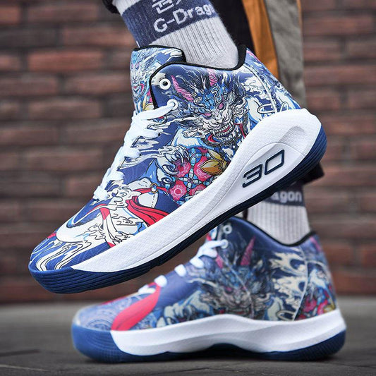 36-44 Men Sneakers Cartoon Basketball Shoes Non-slip Shockproof Lightweight Breathable Running Shoes