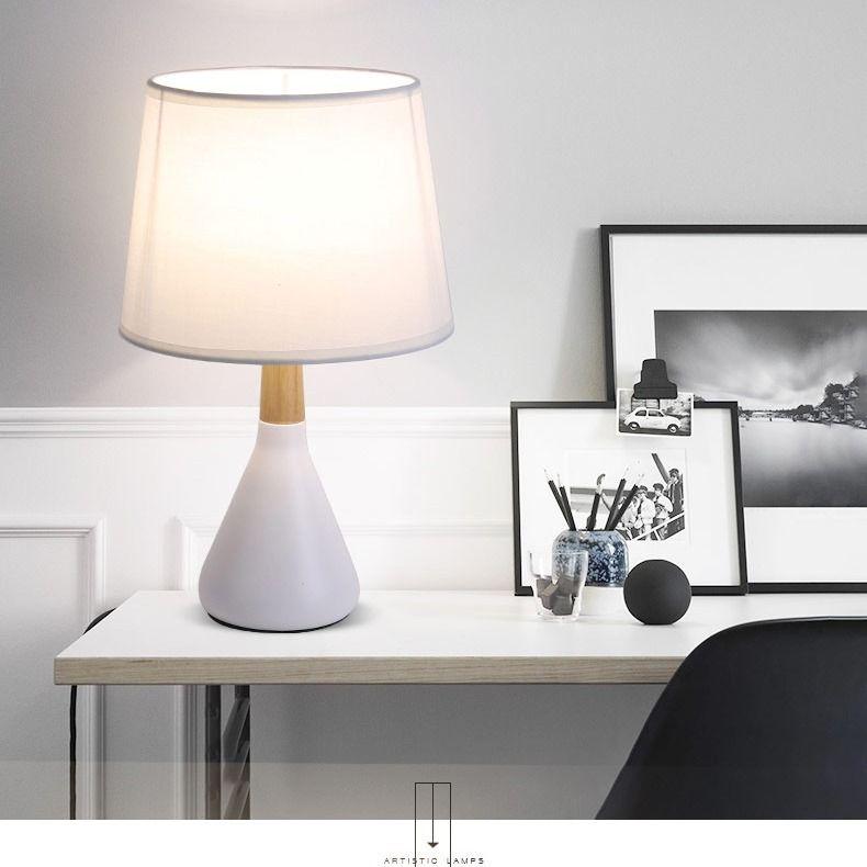LED Desk Lamp with E27 Bulb Modern Bedside Lamp Table Lamps for Bedroom  Living Room Lighting Light