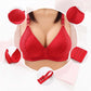 Female Breathable Lace Underwear Thin No Steel Ring Bra Comfortable Gathering Back Three Row Buckles Beautiful Back Sexy Bra