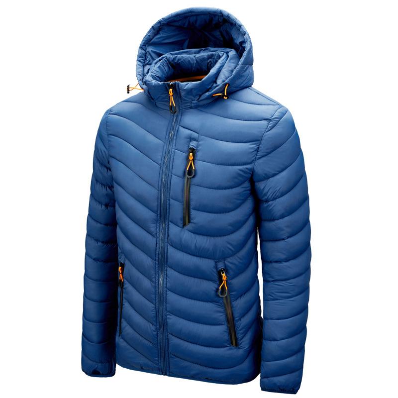 Winter Hooded Jacket Down Coat Solid Stand Collar Warm Jackets and Coats Men's Parkas