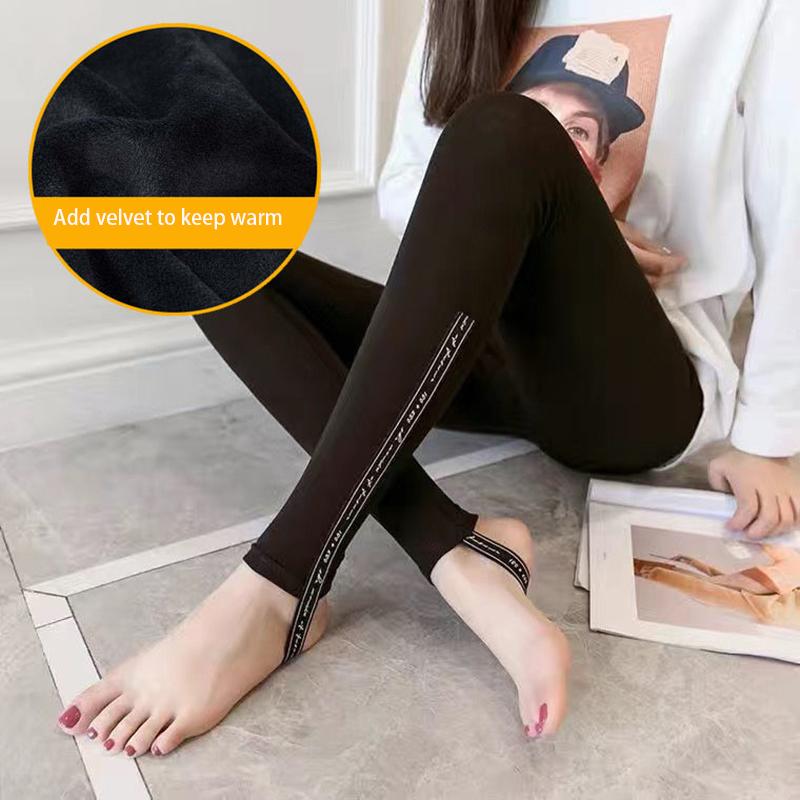 Fleece Leggings Women Wear High Waist and Look Thin In Autumn and Winter Plus Fleece Thickened Warmth Bottoming Stretch Pants Modified Leg Type