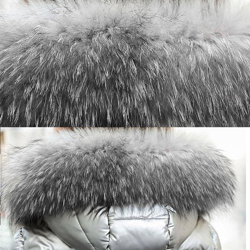 Large Fur Collar Down Cotton Jacket Women Mid-length Winter Fashion Trend Loose Shiny Warm Coat