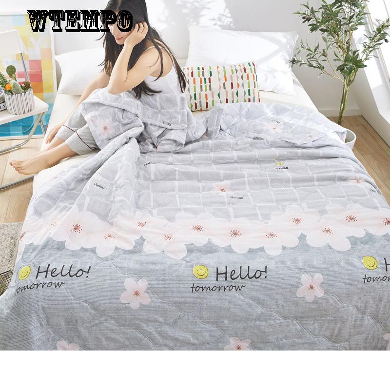 WTEMPO Printed Quilt Dormitory Quilt Air Conditioning Is Comfortable Summer Cool Quilt Fashion
