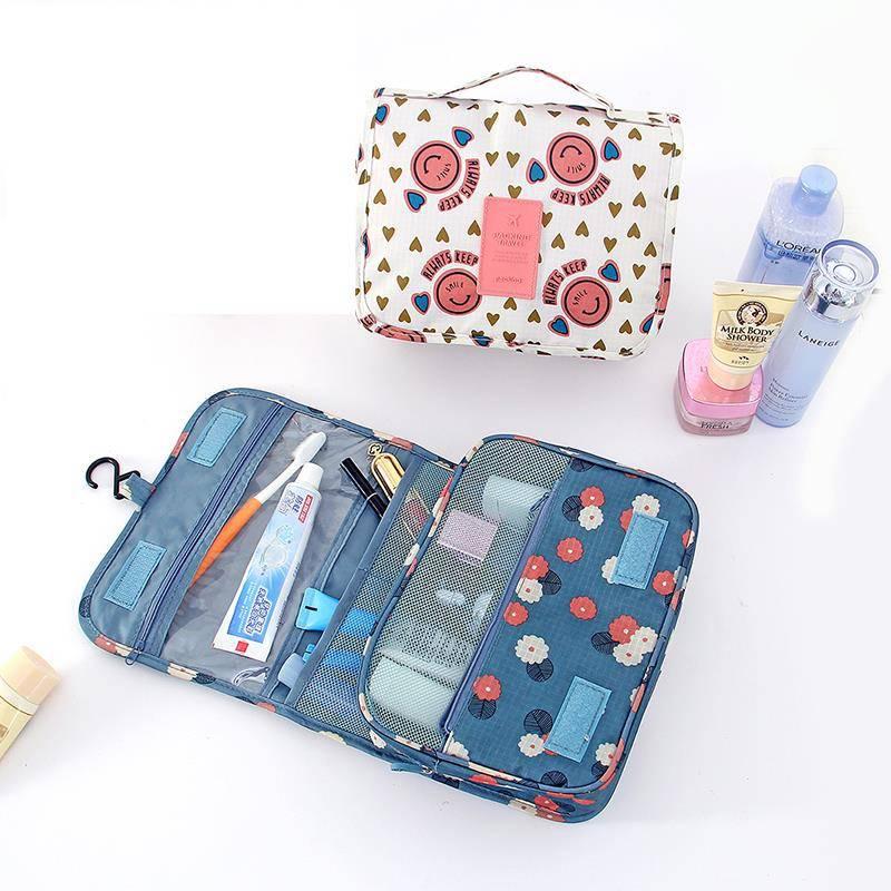 Foldable makeup bags Cosmetic bag Zippered case portable Hanging Toiletry Organizer for Women Girls