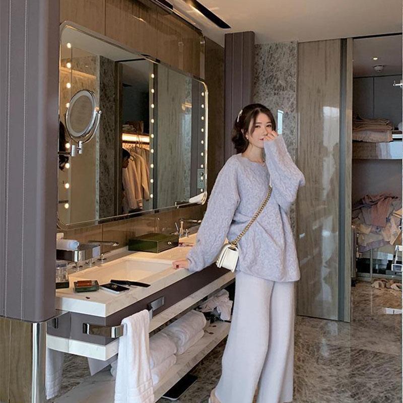 Autumn and Winter Solid Color Casual Sweater Loose Hedging Thickening Bottoming Shirt Fashion Knitted Women Sweater