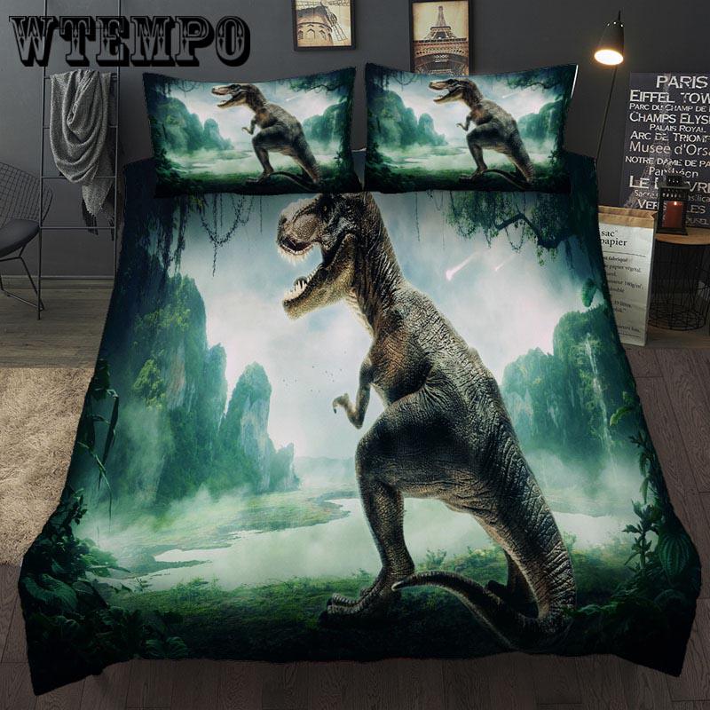 Bedding Set 3D Dinosaur Men Bedding Sets Duvet Cover Sets 3 Pcs Boy Duvet Cover Pillow Case