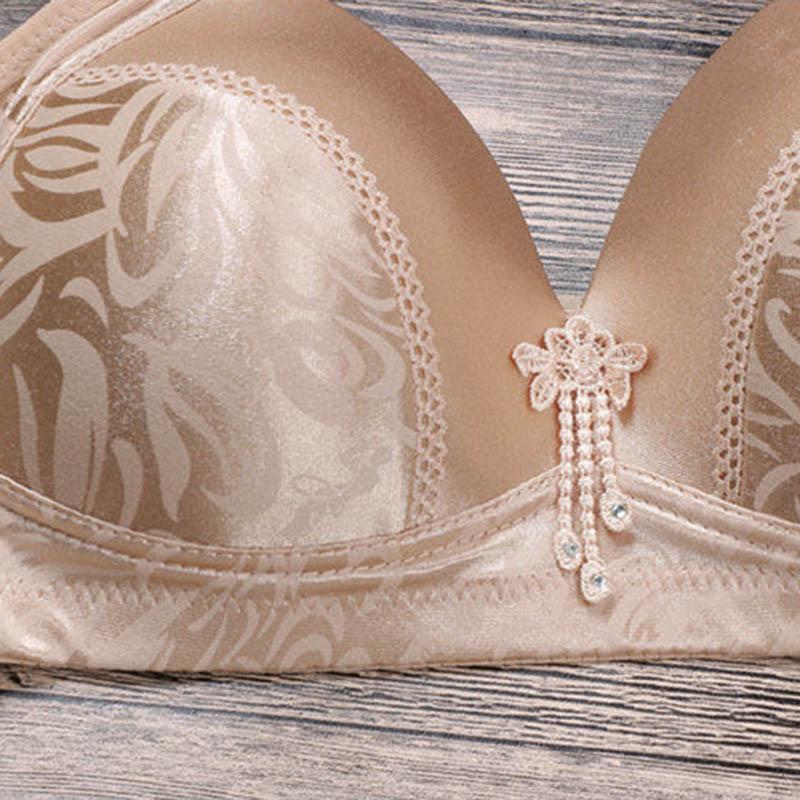 Women's Large Size Thin Cotton Breathable No Steel Ring Bra Large Size Gathering Breathable Sexy Comfortable Bra