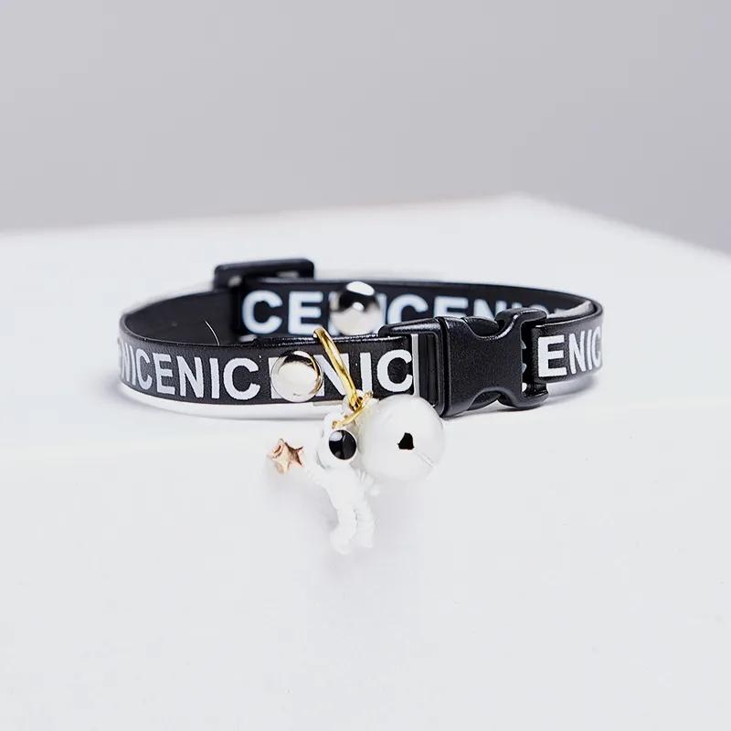 Cat Collar Bell Astronaut Star Letter Cute Dogs Collar Adjustable Size Collars for Small Dog Teddy Pomeranian Puppy Kitten Neckerchief Bell Collar