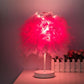European Fashion Net Red Feather Table Lamp Wedding Celebration Decoration White Bedroom Bedside Creative Living Room Small Light