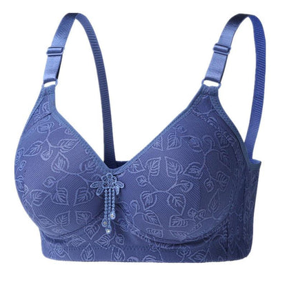 Large Size Thin Non-steel Ring Shaped Non-magnetic Underwear Bra Anti-sagging Fat Ladies Underwear Bra