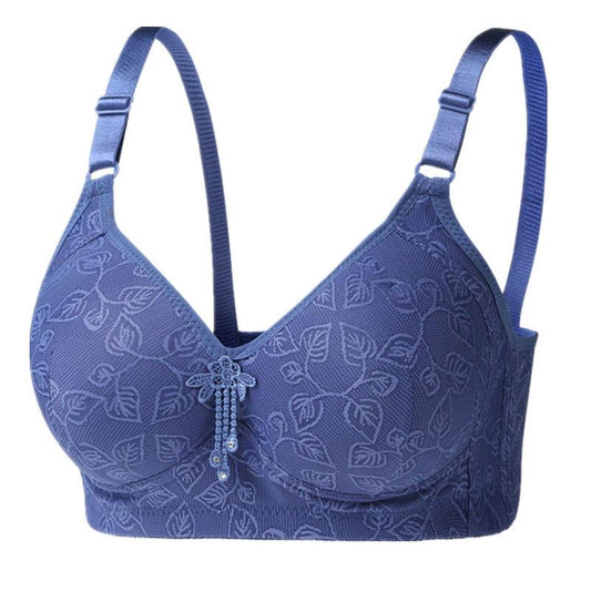 Large Size Thin Non-steel Ring Shaped Non-magnetic Underwear Bra Anti-sagging Fat Ladies Underwear Bra