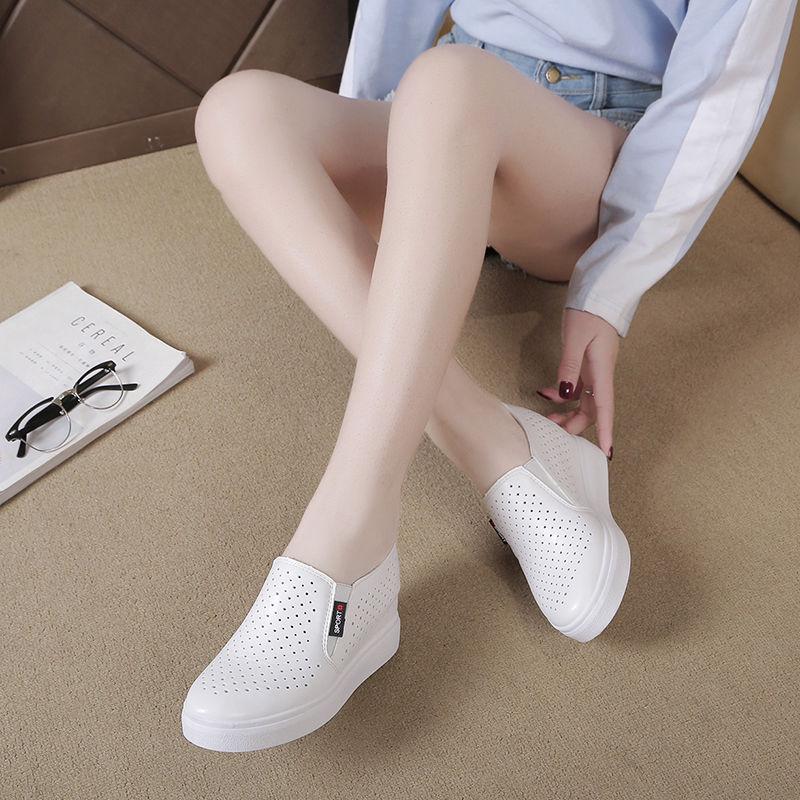 Designer White Shoes Woman Wedge Platform Sneakers Breathable Tenis Feminino Casual Shoes Sneakers Ladies Zapatos Muje