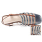 Thick Heel Sandals Women's Soft Leather Fish Pattern Shoes Roman Shoes Color Matching Hollow Word Buckle Women's Shoes Thick Bottom Sandals