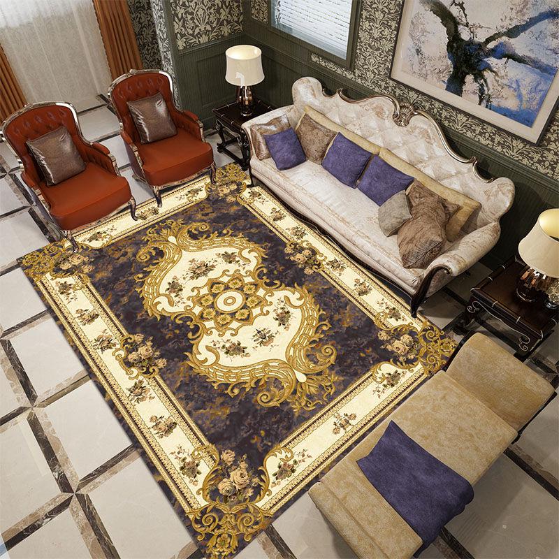 European Persian Area Rug for Living Room Non-slip Carpet Bedroom Floor Mat Parlor Mat Home Decor