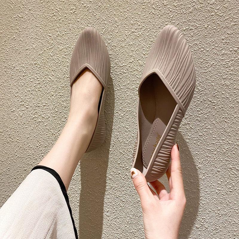 Low-top Waterproof Shoes Rain Boots Female Summer Work Rubber Shoes Fashion Shoes Non-slip Shallow Mouth Toe Sandals