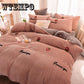 Bedding Four-piece Suit Cotton A / B Double-sided Pattern Sheets Are Sleeve Pillow Sets Thickened Warm Bed