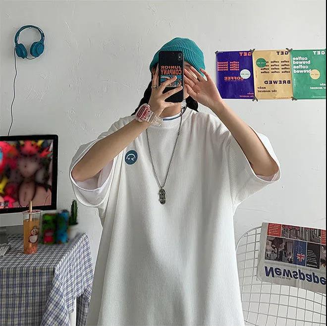 Women Round Collar Summer Cartoon Embroidery Loose Short Sleeve Casual Simple All-match T-Shirt