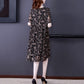 Plus Size Women's Clothes Covering Belly To Show Thin Mesh Print Mid Length Dress Round Neck Short Sleeve Casual Loose Dress