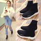 Spring Women's Socks and Shoes Casual High-top Breathable Flying Shoes Men's and Women's Stretch Knitted Sock Boots