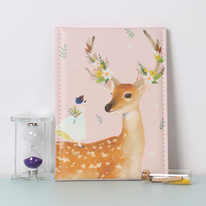 Portable  Soft PU Leather Animal Pattern Foldable Desktop Makeup Mirror HD Gift Mirror